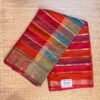 Handwoven Silk Cotton Saree in Red with Multicolor Pallu & Zari Border